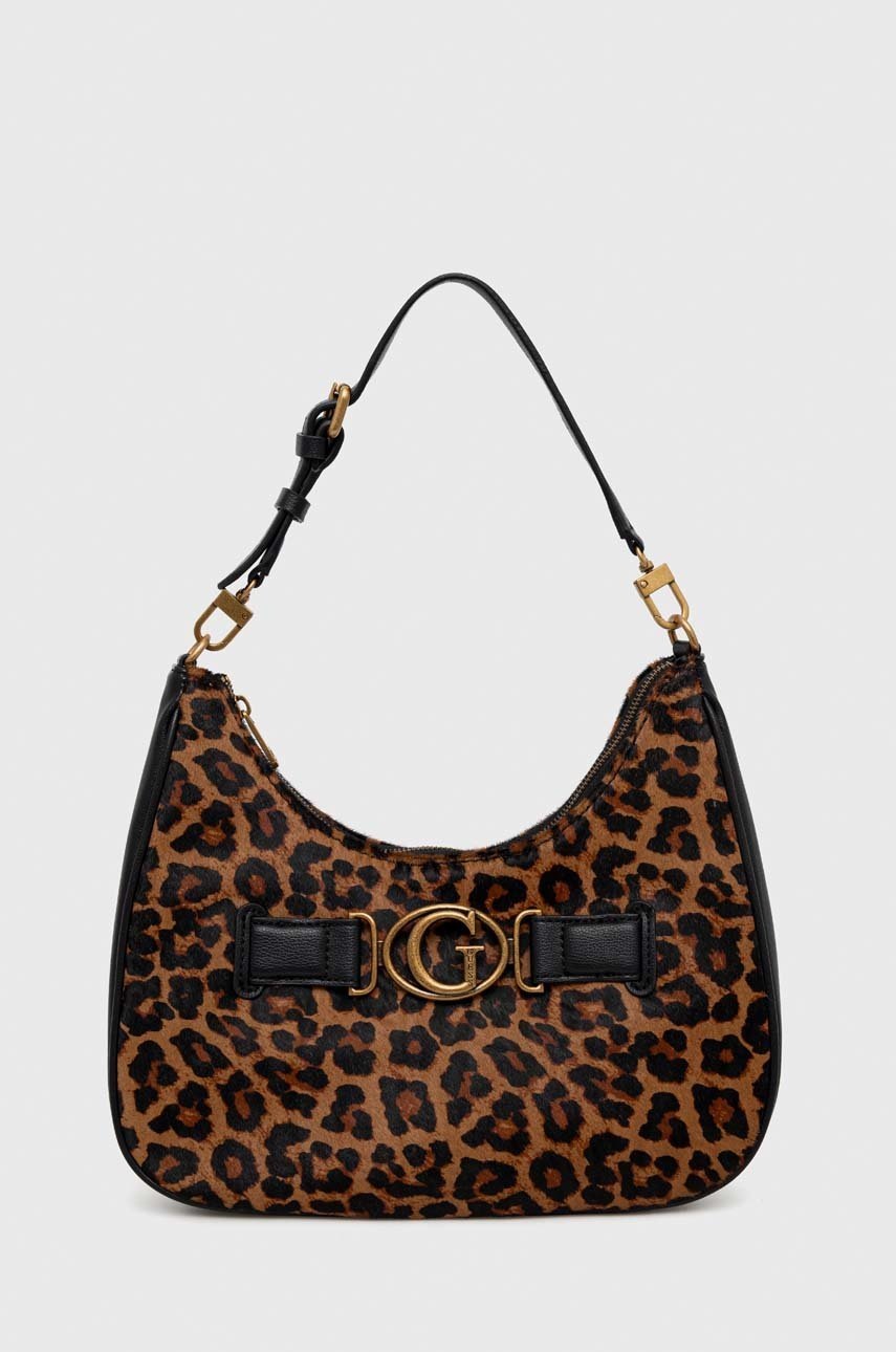 

Шкіряна сумочка Guess колір коричневий