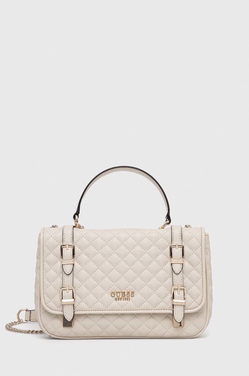 

Чанта Guess в бяло, Бежов