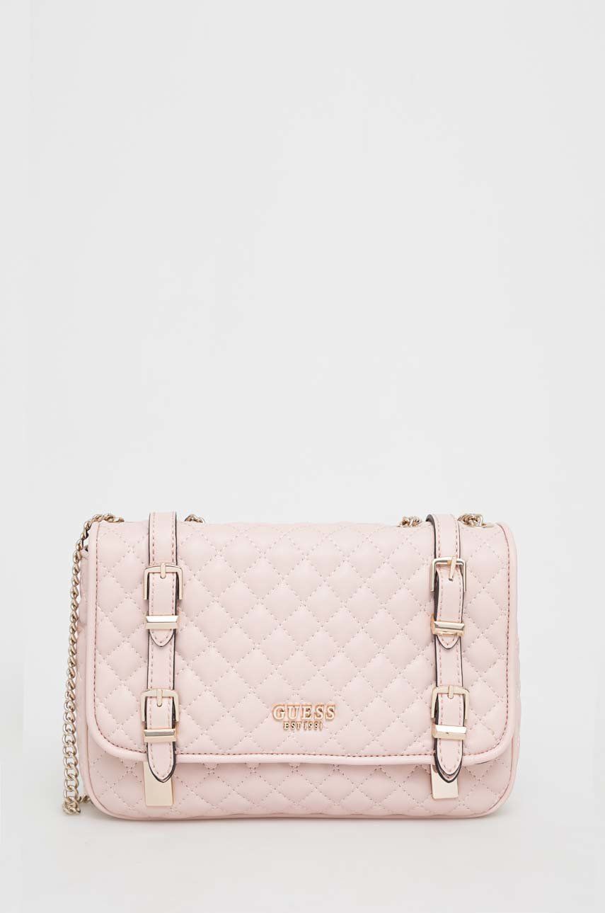 kabelka Guess růžová barva - růžová -  Hlavní materiál: 100 % Polyuretan Podšívka: 80 % Po