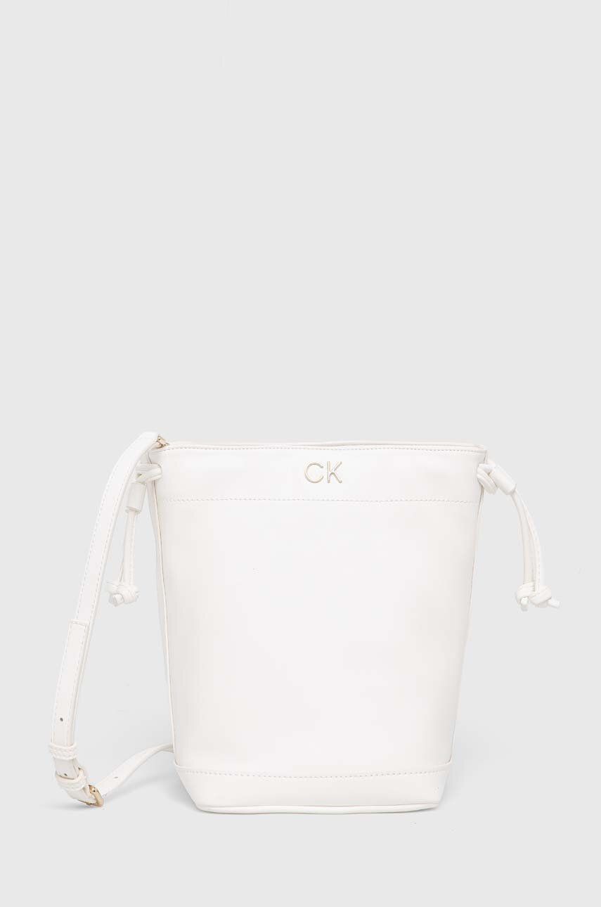 Kabelka Calvin Klein bílá barva - bílá -  51 % Polyester