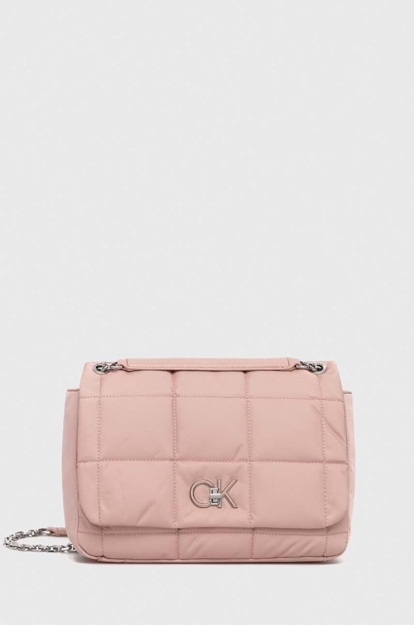 Levně Kabelka Calvin Klein růžová barva