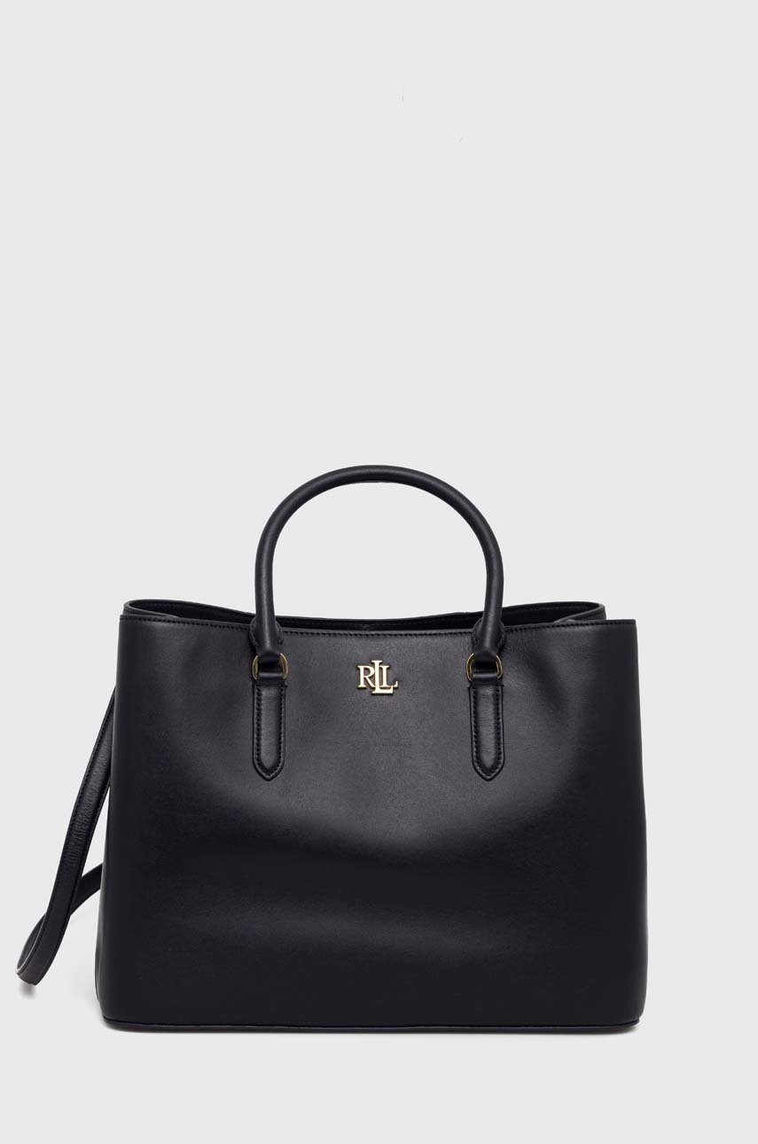 

Кожена чанта Lauren Ralph Lauren в тъмносиньо, Тъмносин