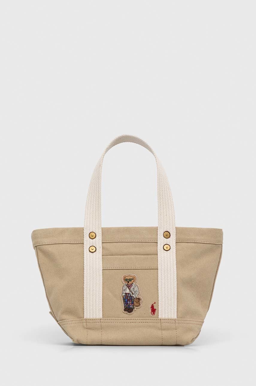 

Бавовняна сумка Polo Ralph Lauren колір бежевий