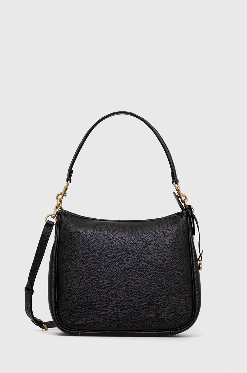 Coach poseta de piele culoarea negru