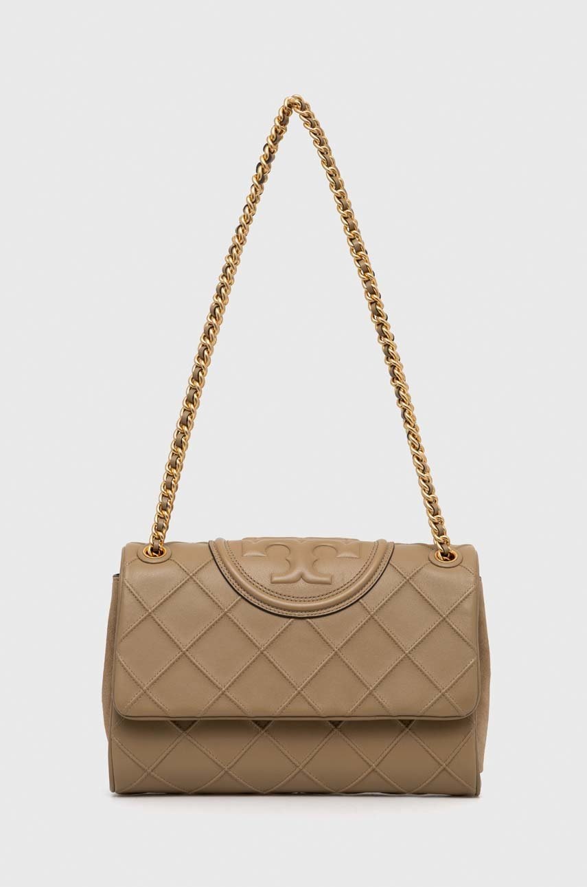 

Кожаная сумочка Tory Burch цвет бежевый