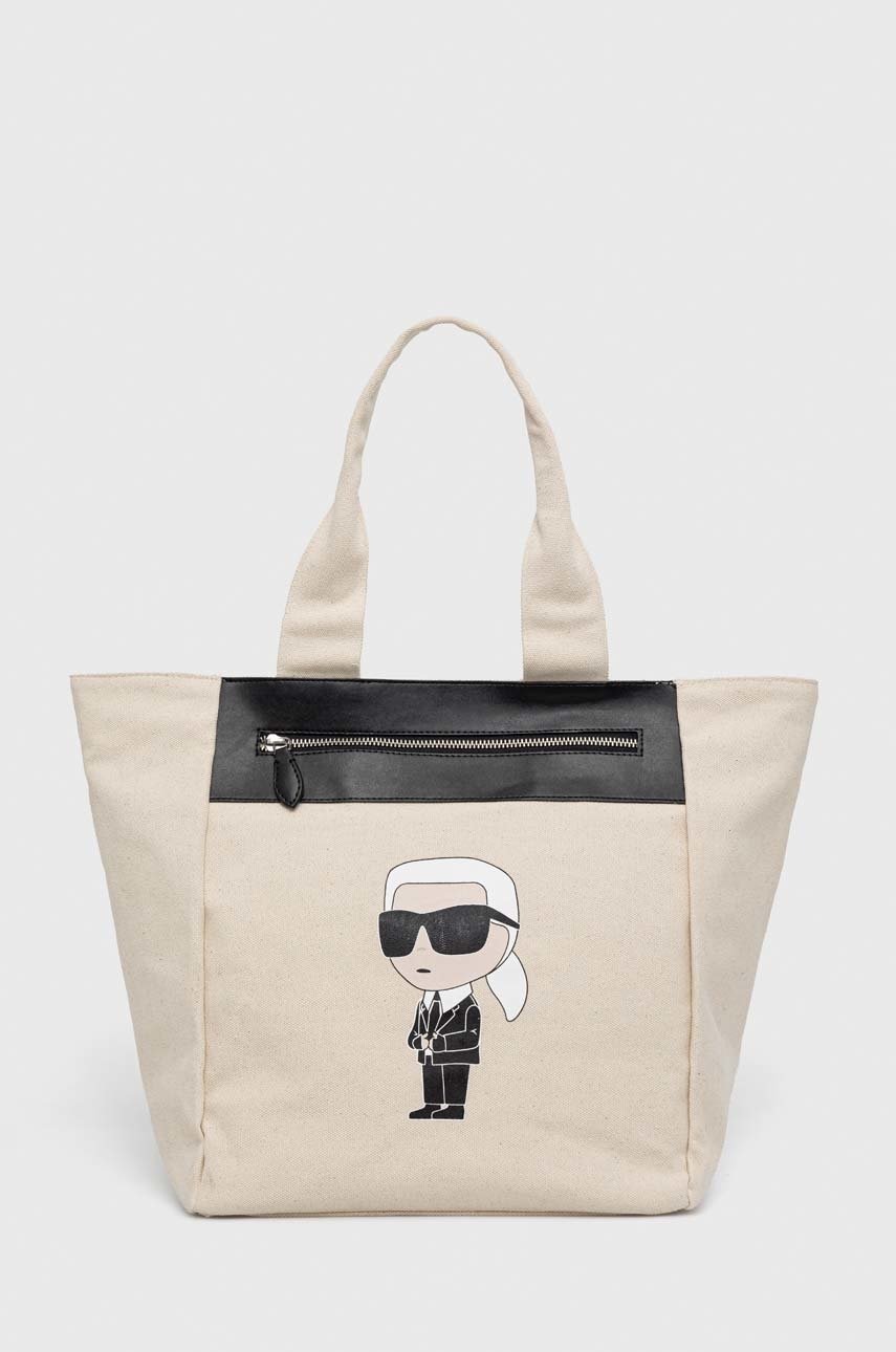 Karl Lagerfeld poseta culoarea bej