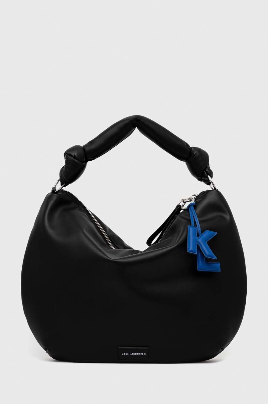 

Кожена чанта Karl Lagerfeld в черно, Черен