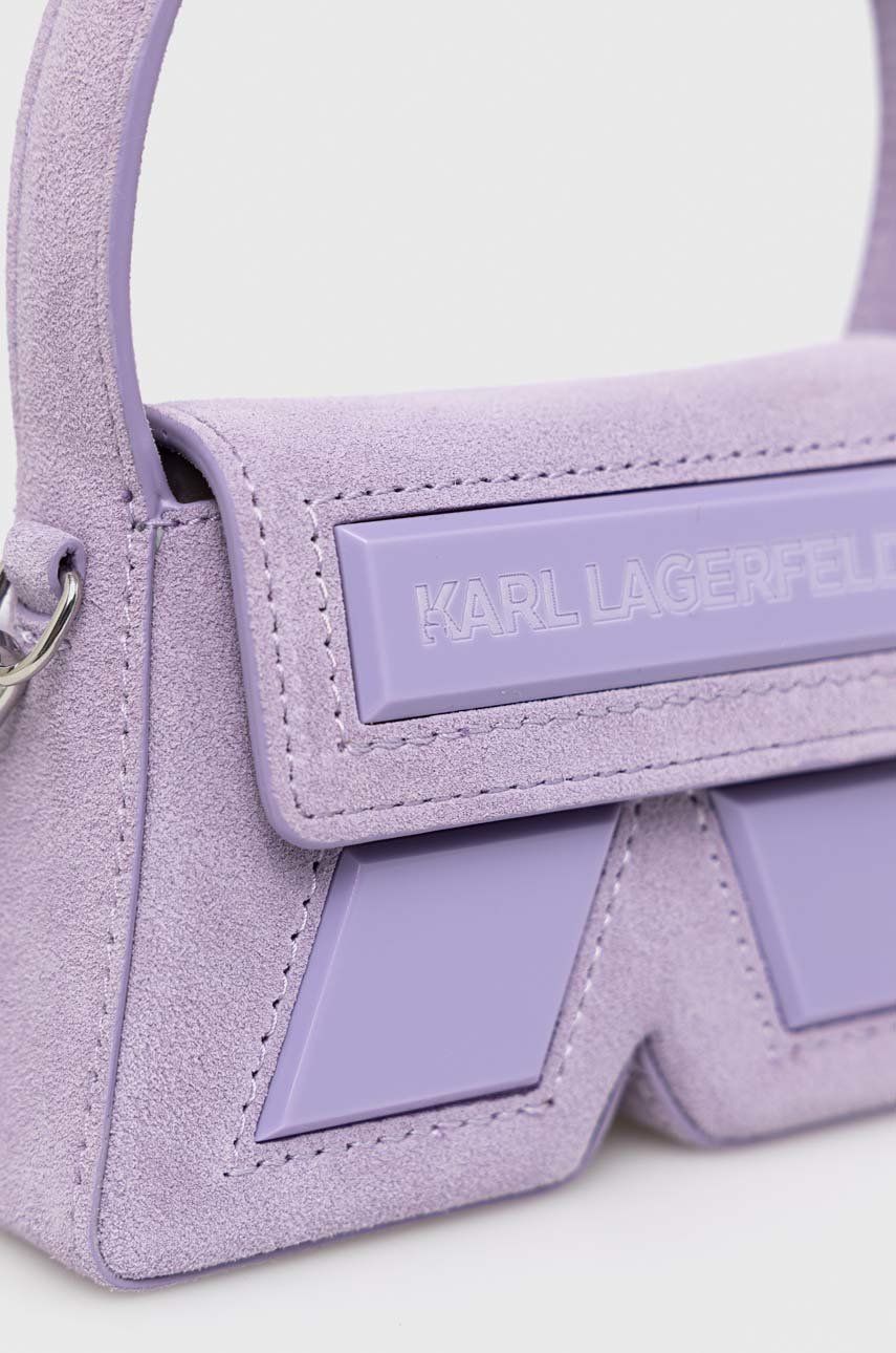 Karl Lagerfeld torebka zamszowa kolor fioletowy