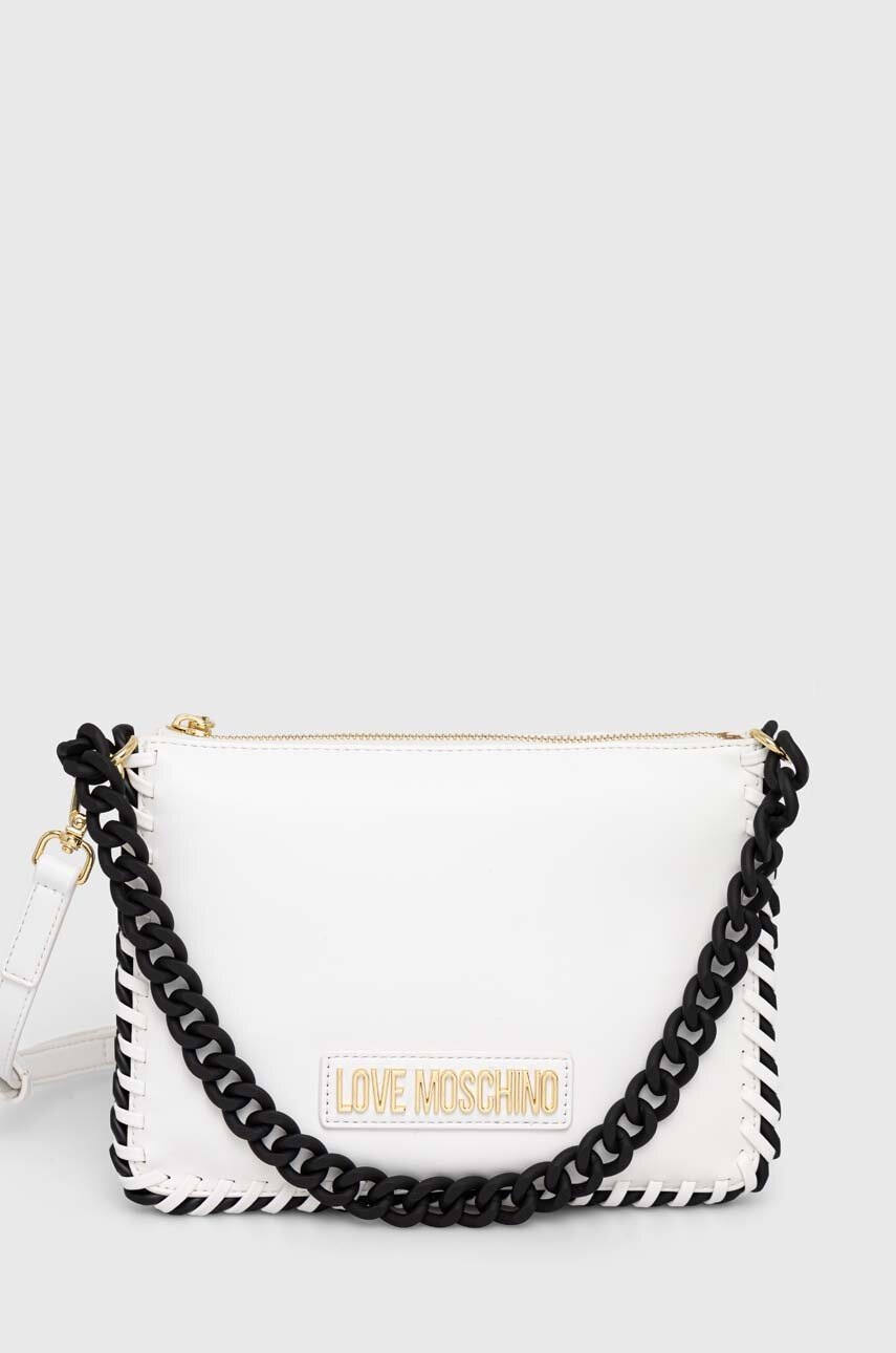 Kabelka Love Moschino bílá barva