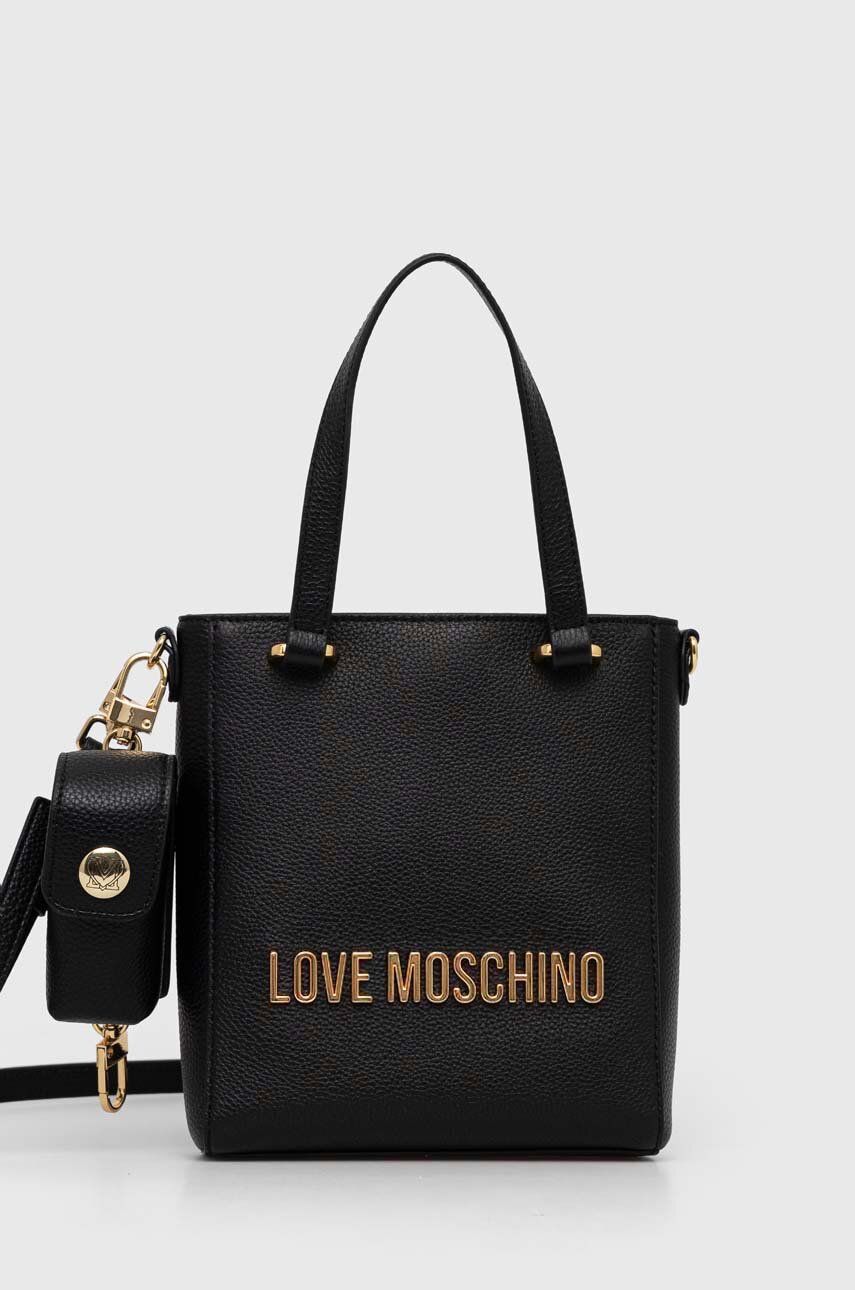 Kabelka Love Moschino černá barva - černá -  100 % PU