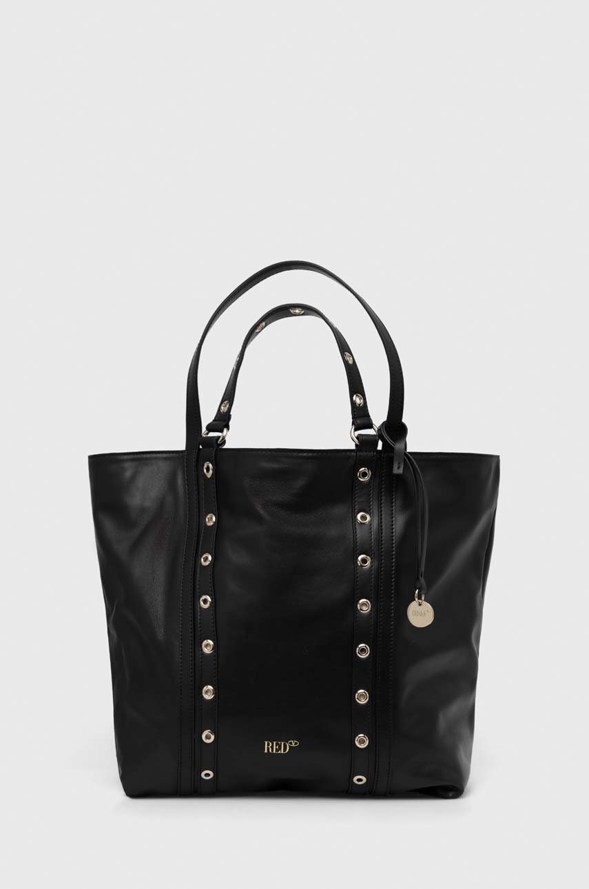 

Кожена чанта Red Valentino в черно, Черен