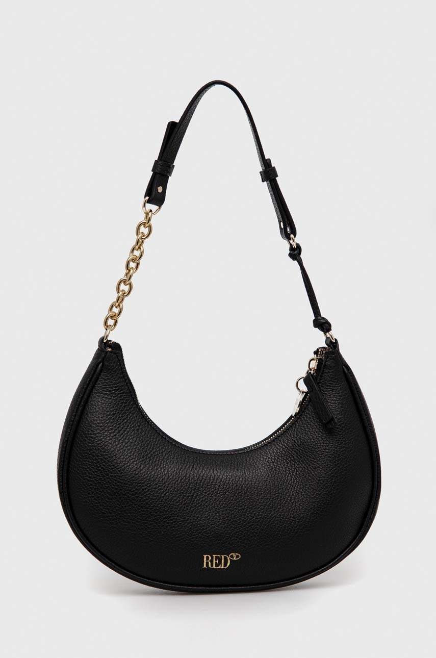 

Кожена чанта Red Valentino в черно, Черен