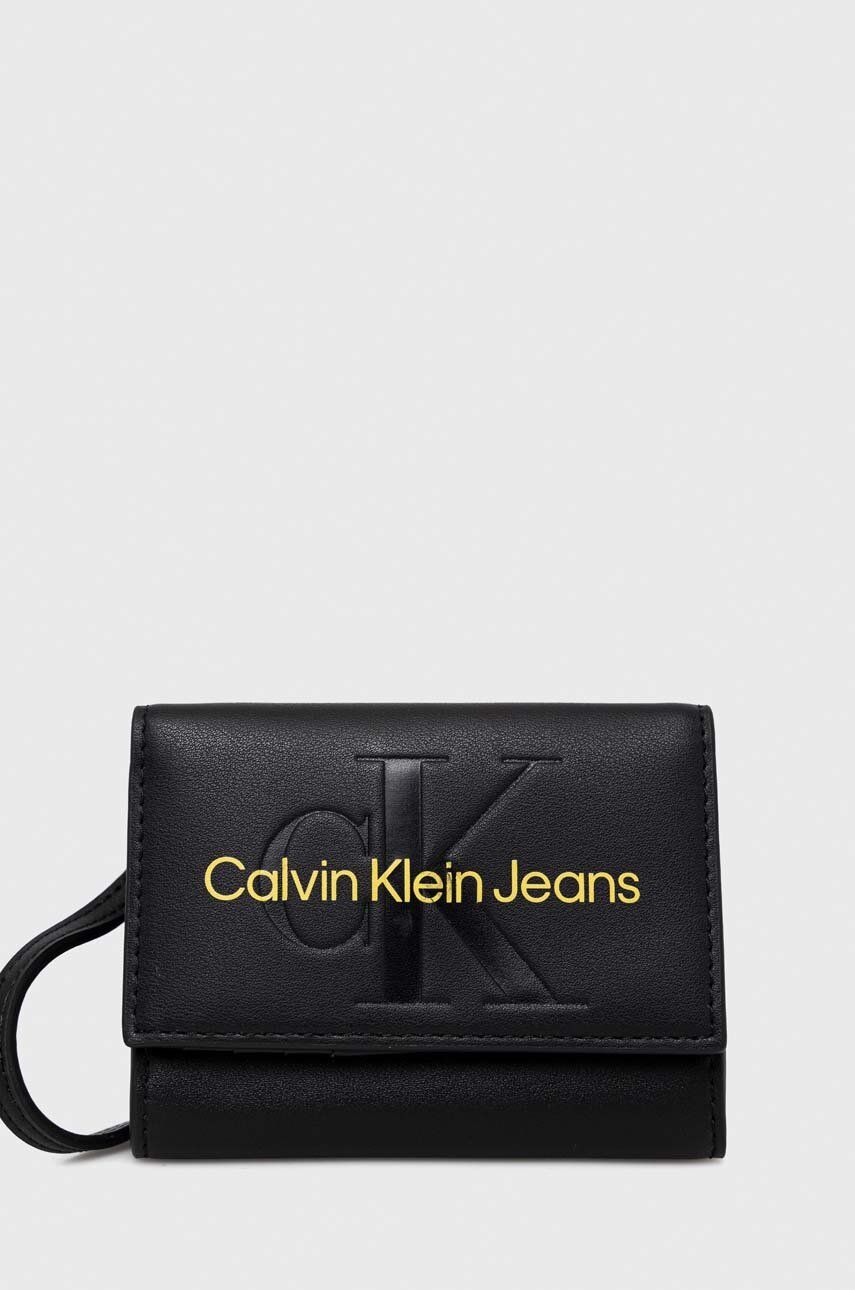 Peňaženka Calvin Klein Jeans čierna farba