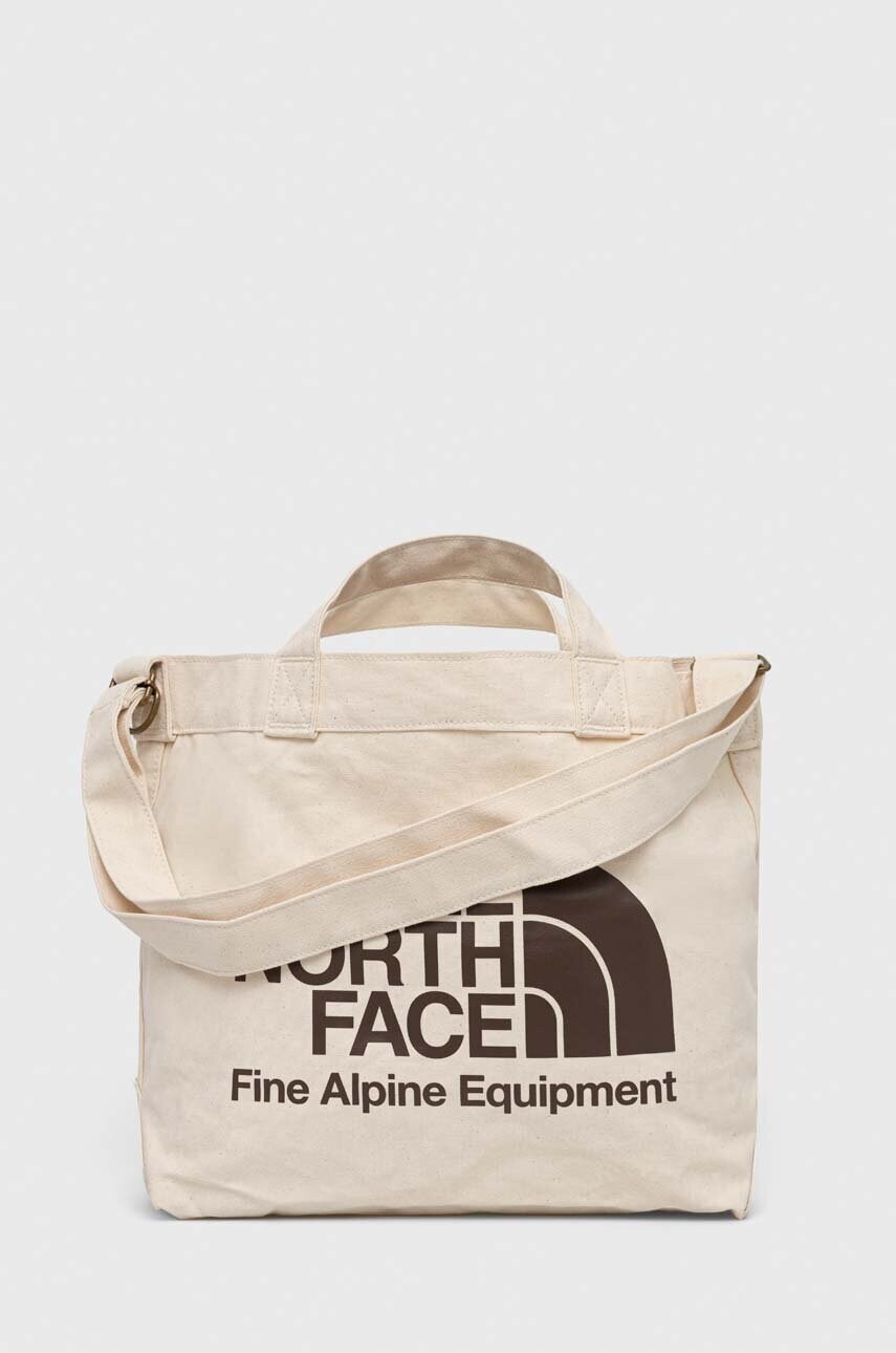 

Бавовняна сумка The North Face колір бежевий