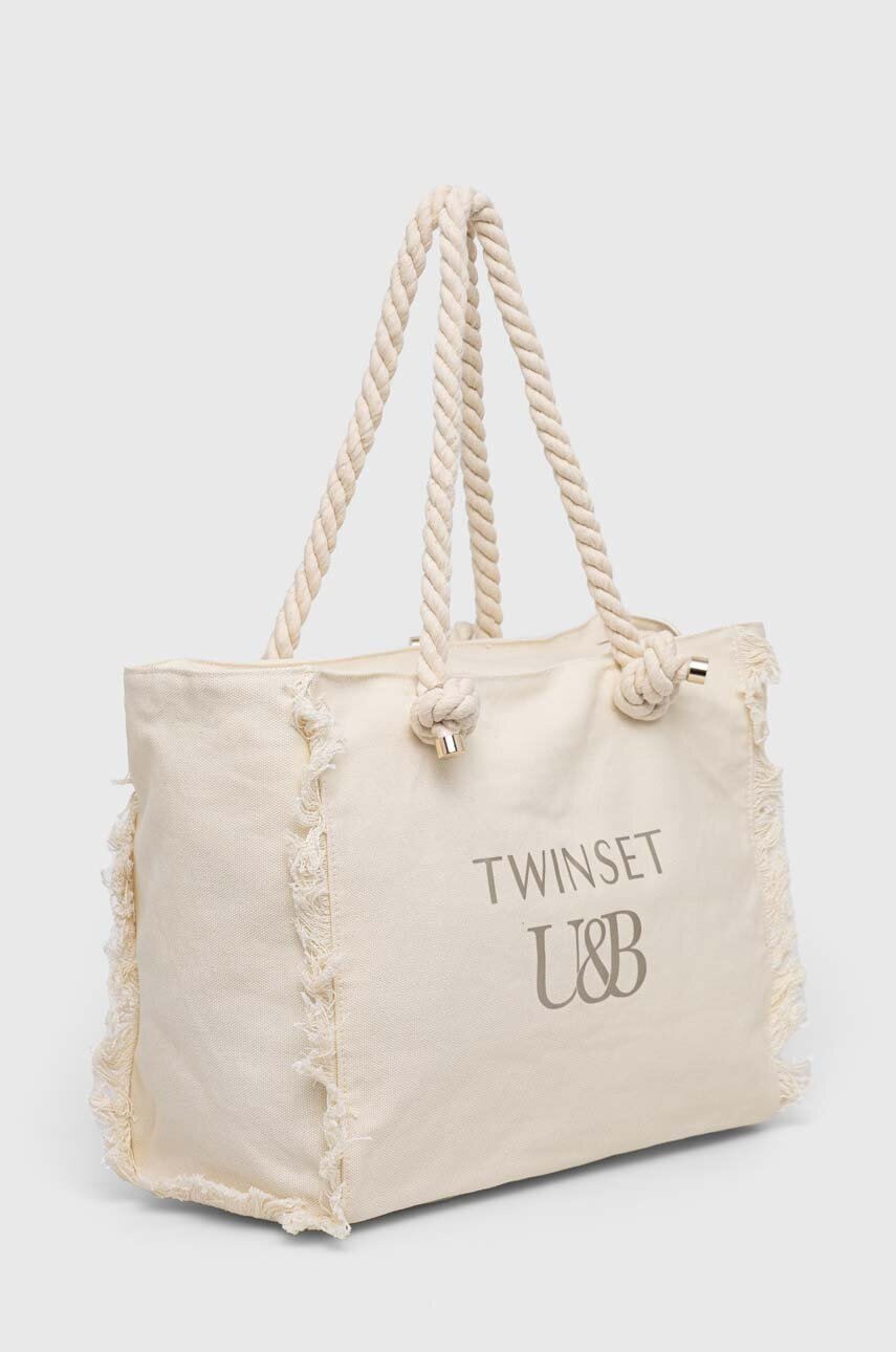 

Бавовняна сумка Twinset колір бежевий