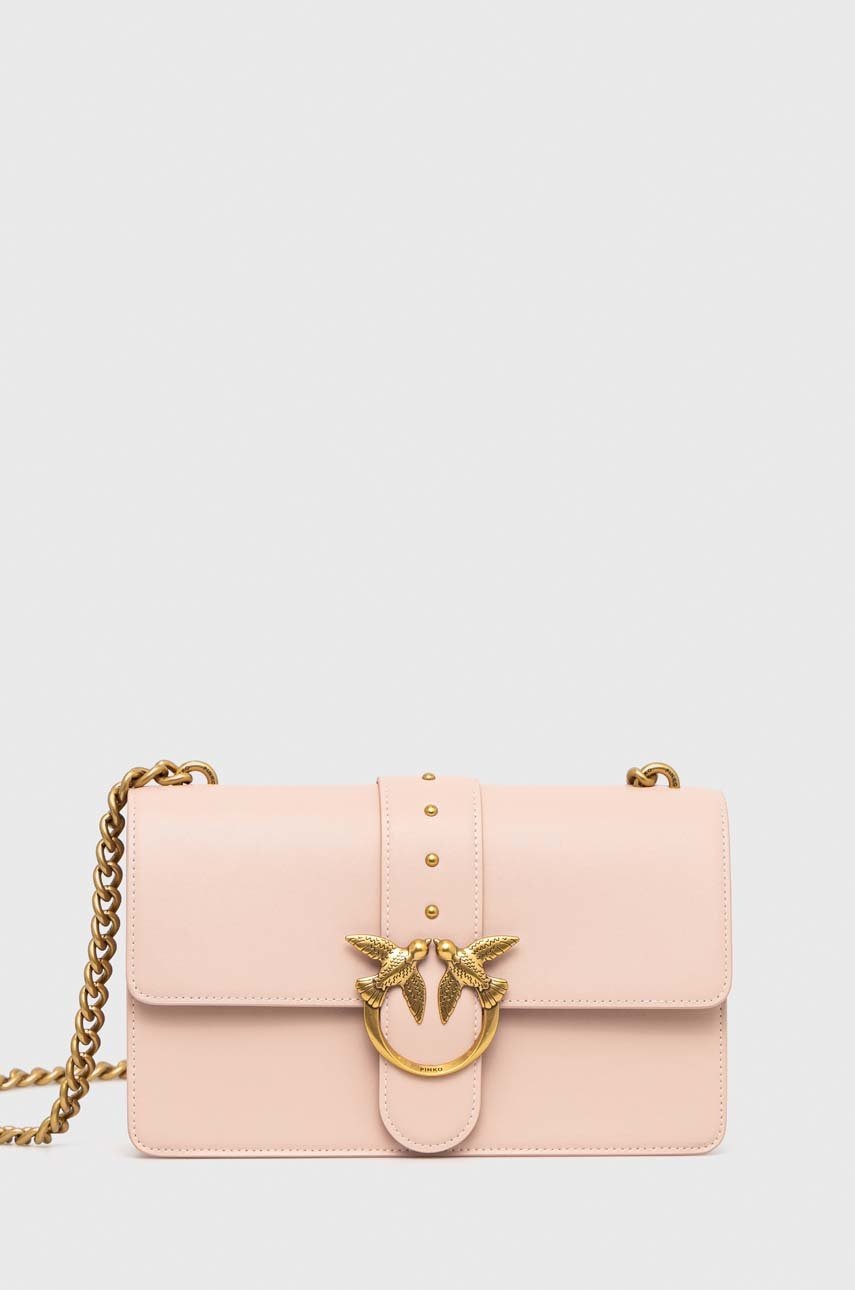 

Кожаная сумочка Pinko цвет розовый