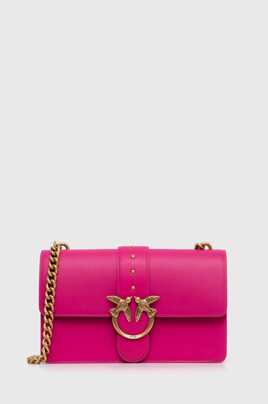 

Шкіряна сумочка Pinko колір рожевий
