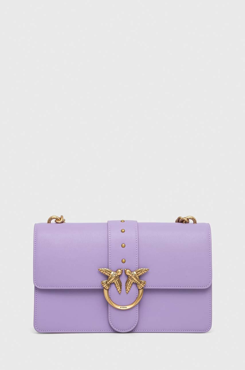 

Кожаная сумочка Pinko цвет фиолетовый