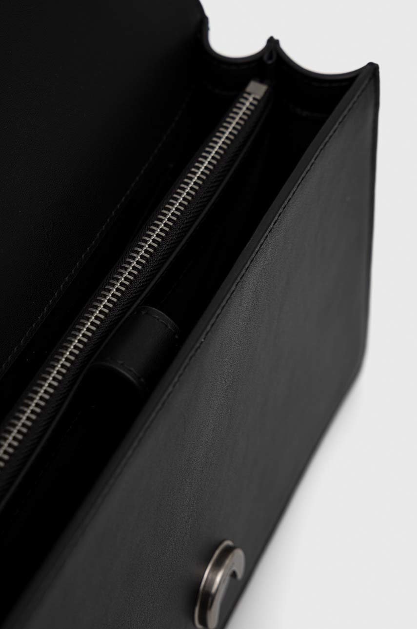 Δερμάτινη τσάντα Pinko χρώμα: μαύρο φωτογραφία