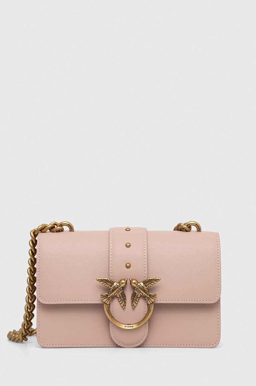 

Кожаная сумочка Pinko цвет розовый
