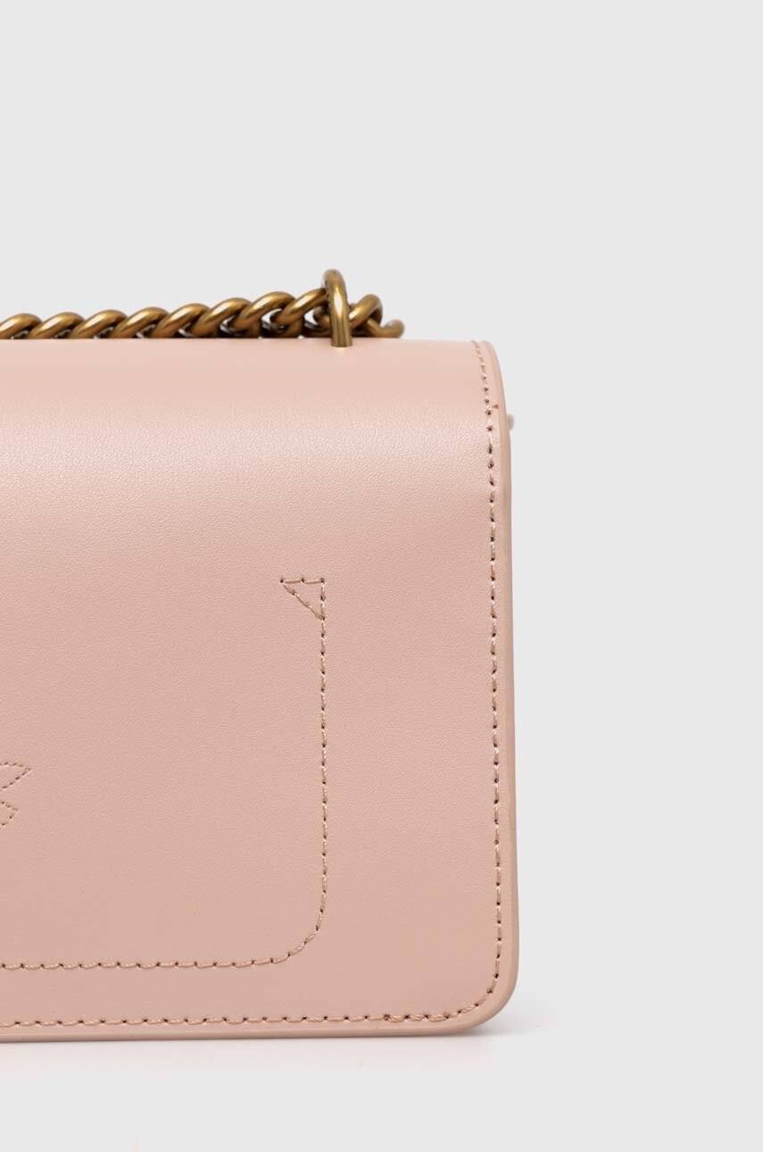 Δερμάτινη τσάντα Pinko χρώμα: ροζ, 100074 A0F1 φωτογραφία