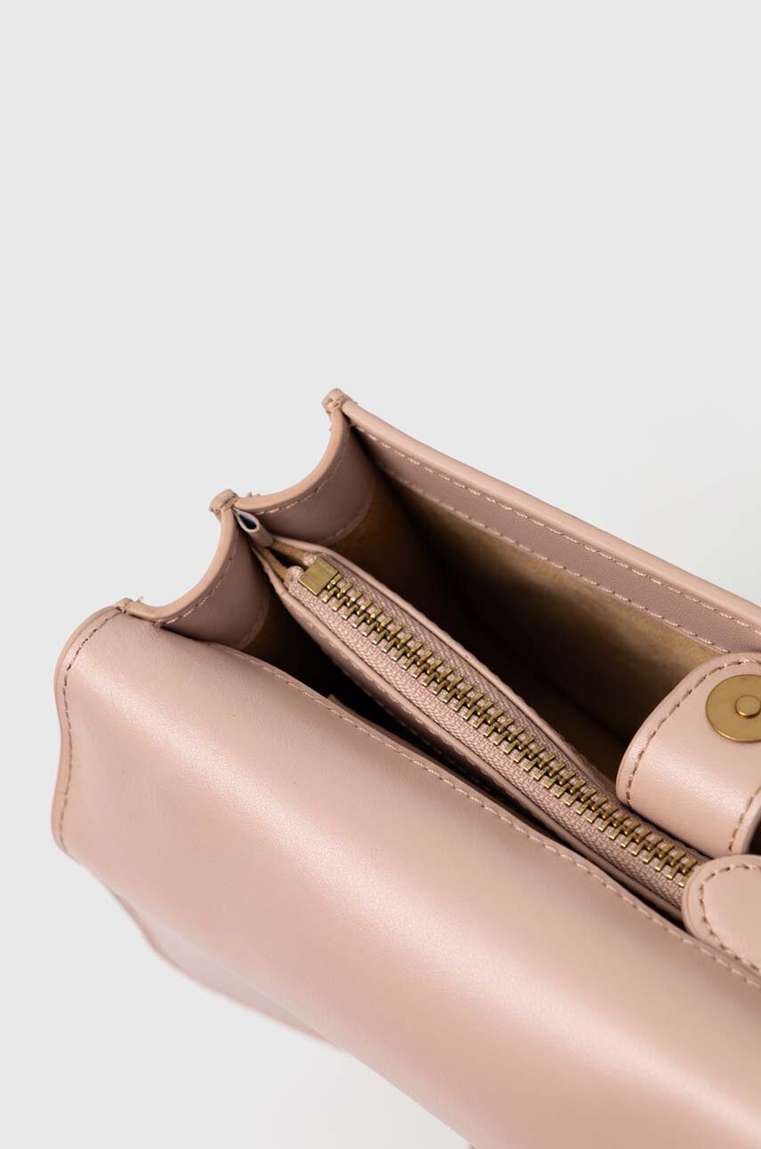 Δερμάτινη τσάντα Pinko χρώμα: ροζ, 100074 A0F1 φωτογραφία