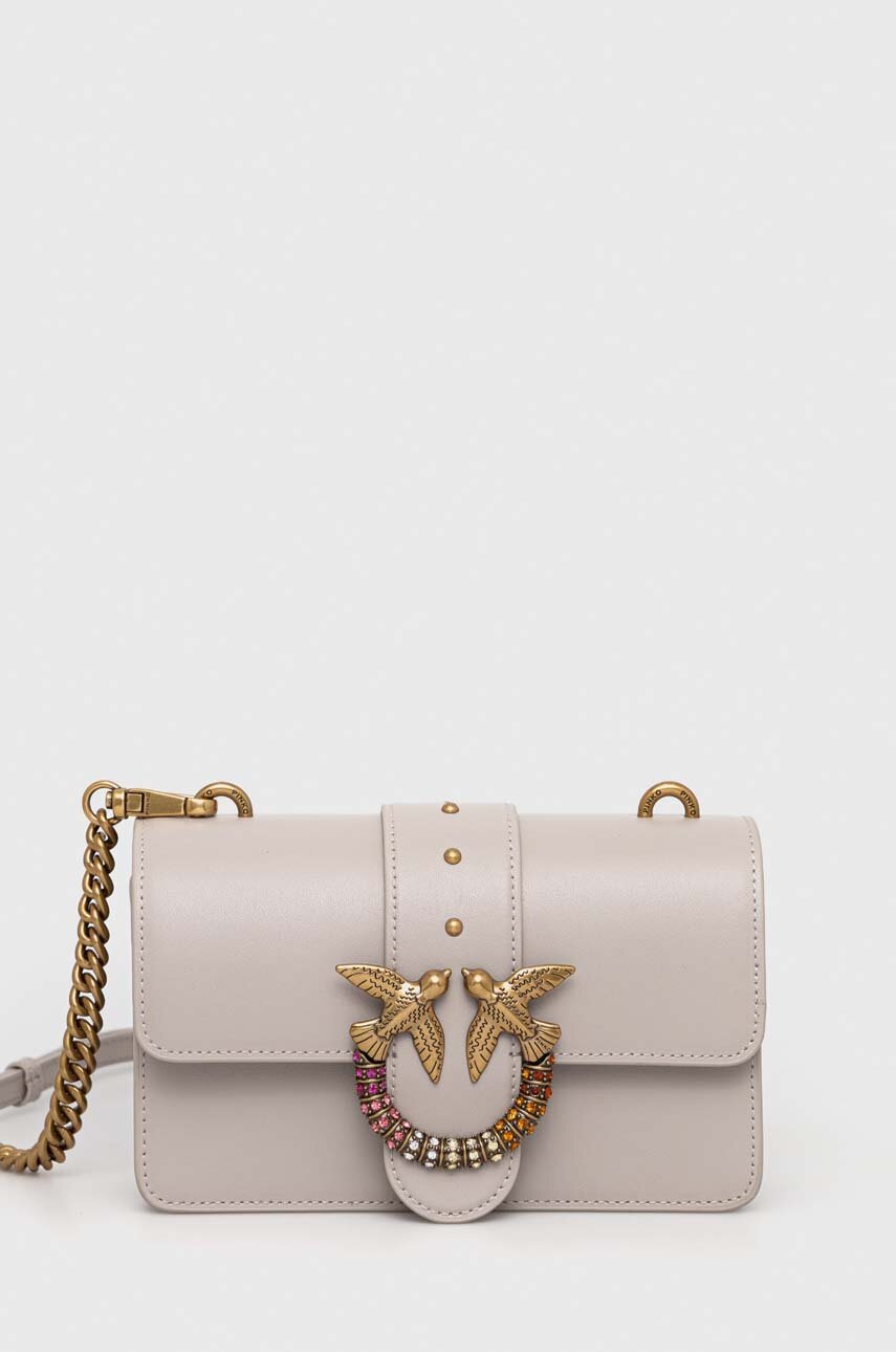

Кожаная сумочка Pinko цвет серый