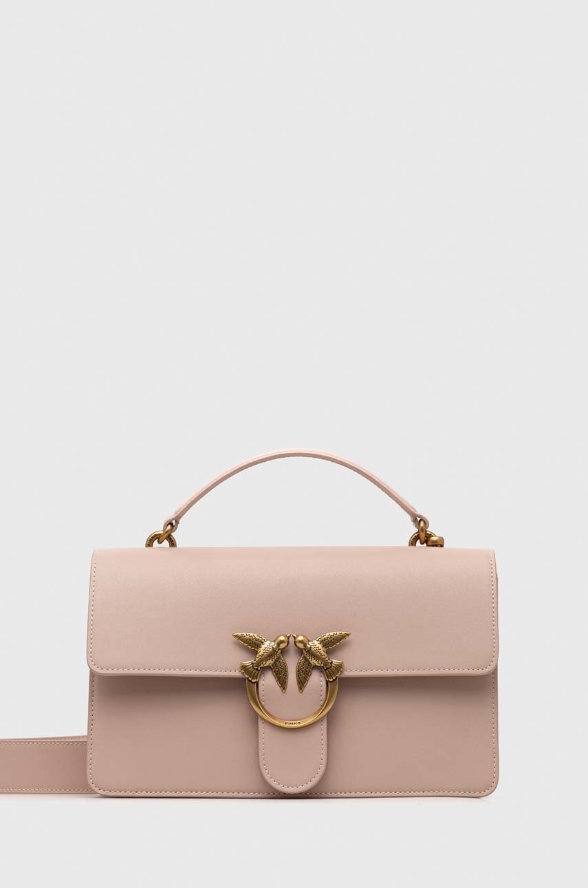 

Кожаная сумочка Pinko цвет розовый