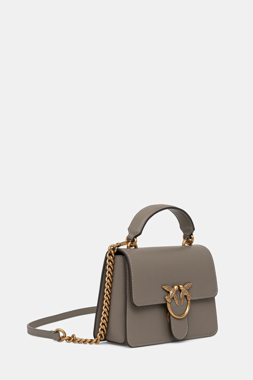 Кожаная сумочка Pinko цвет серый 100071 A0F1