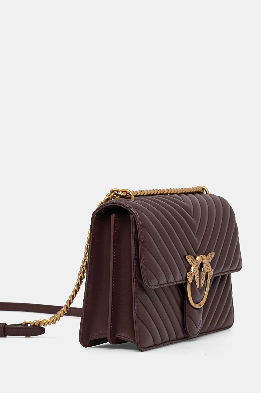 Кожаная сумочка Pinko цвет фиолетовый 100941 A0GK Кожаная сумочка Pinko цвет фиолетовый 100941 A0GK