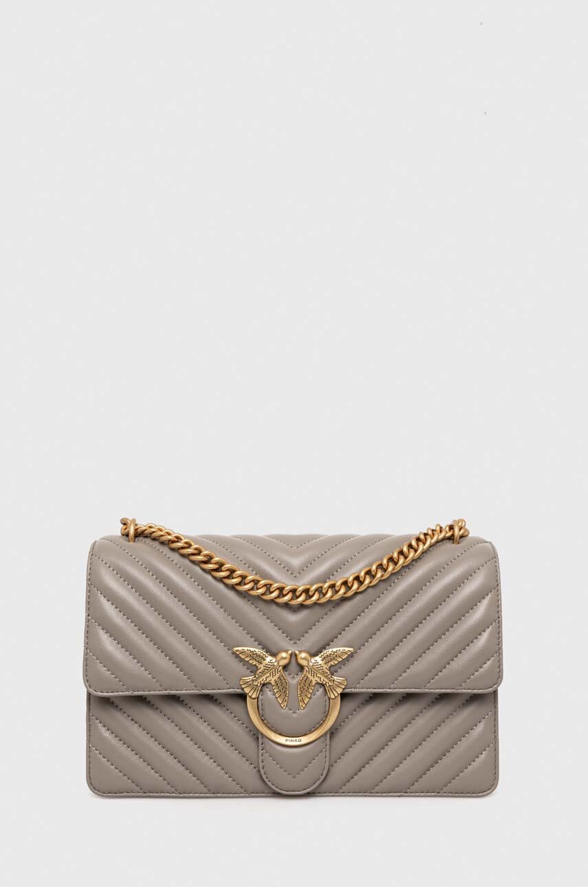 

Кожена чанта Pinko в сиво 100941 A0GK, Сив