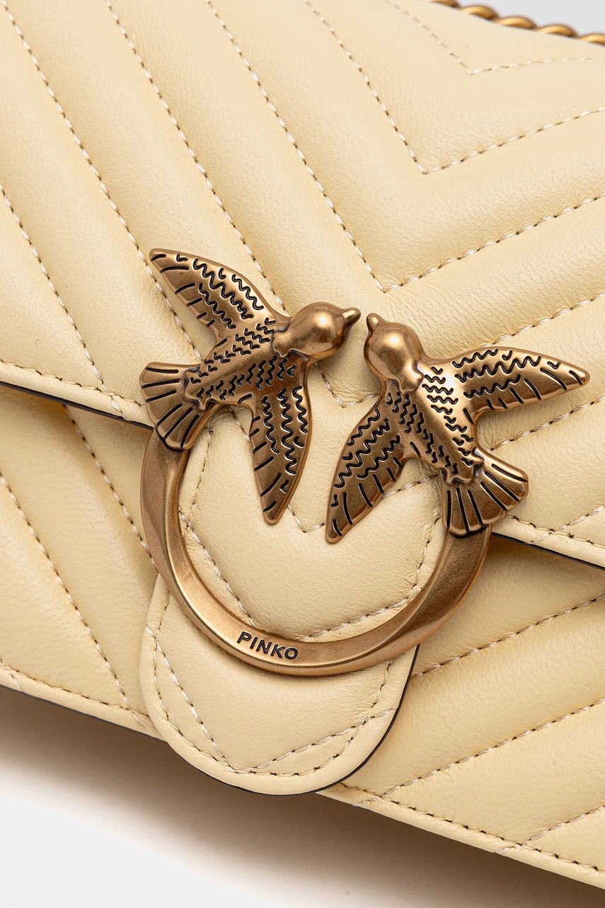 Δερμάτινη τσάντα Pinko χρώμα: γκρι, 100074 A0GK φωτογραφία