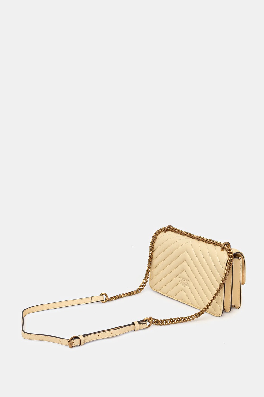 Δερμάτινη τσάντα Pinko χρώμα: γκρι, 100074 A0GK φωτογραφία