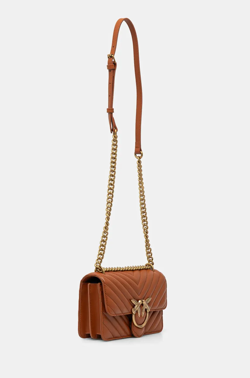 Кожаная сумочка Pinko цвет коричневый 100074 A0GK Кожаная сумочка Pinko цвет коричневый 100074 A0GK