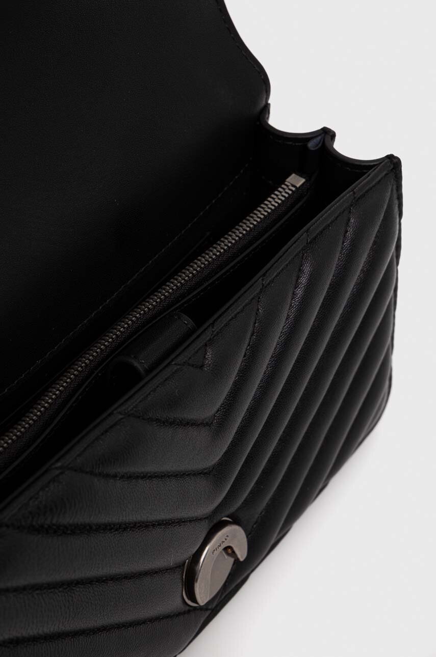 Δερμάτινη τσάντα Pinko χρώμα: μαύρο, 100074 A0GK φωτογραφία