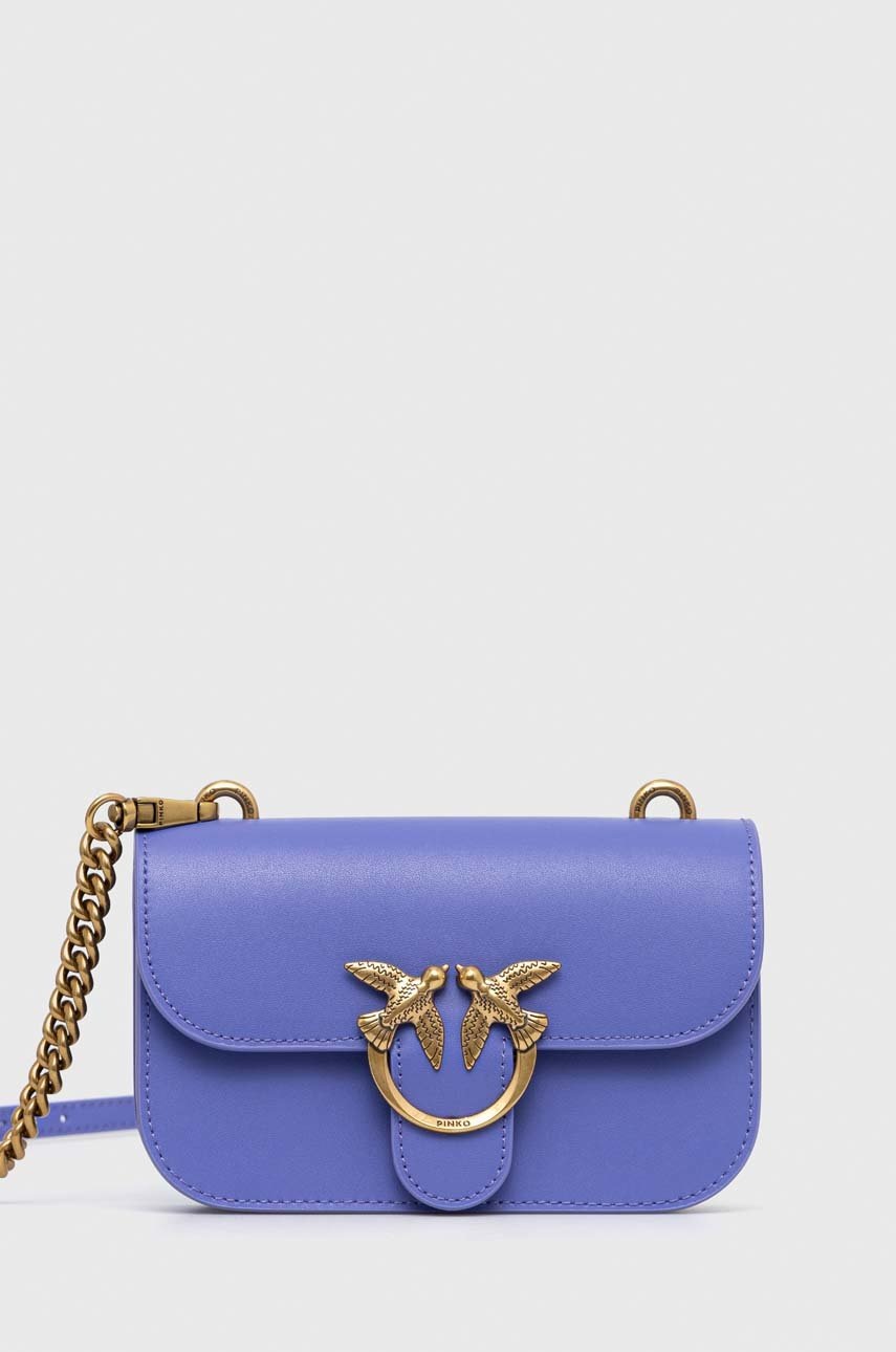 

Кожаная сумочка Pinko цвет фиолетовый
