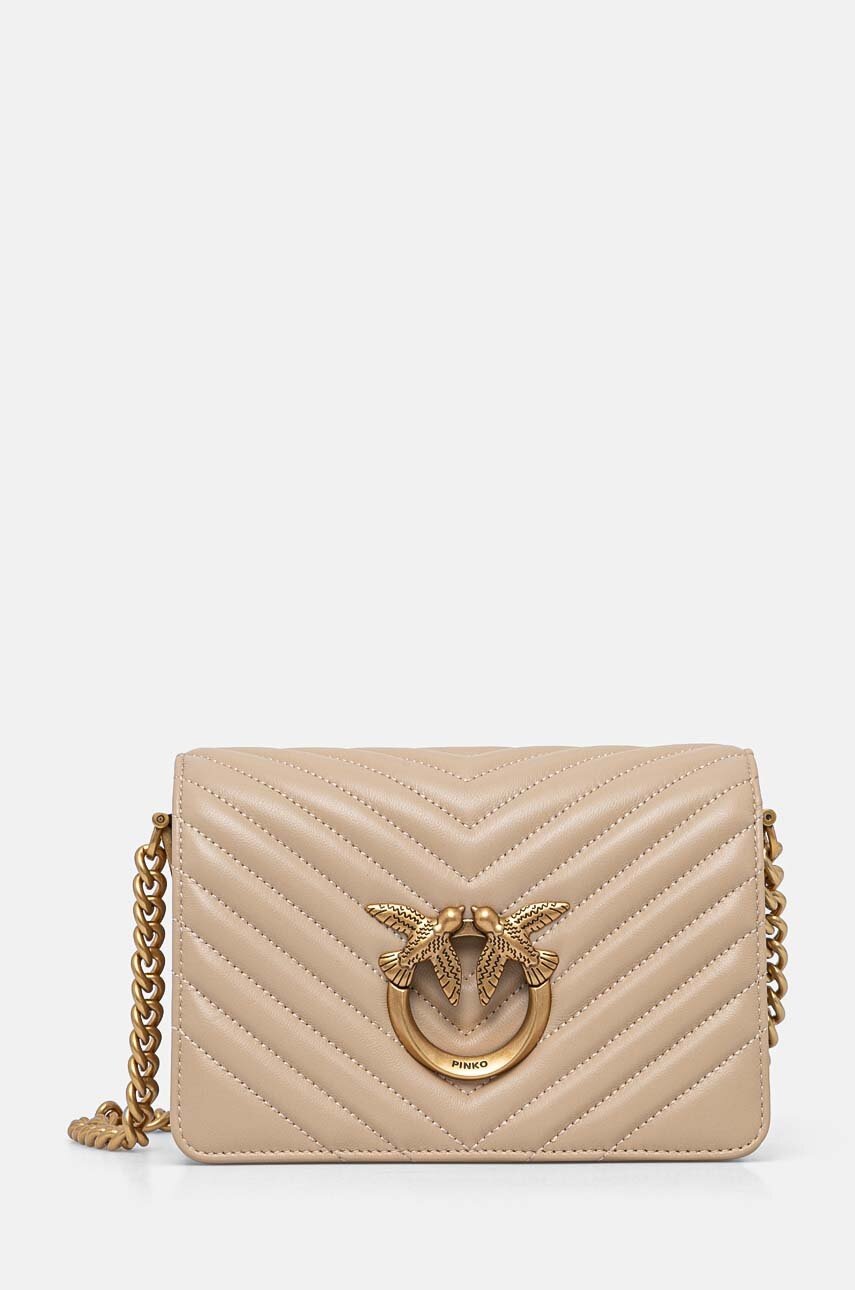 

Кожена чанта Pinko в бежово 100067 A0GK, Бежов