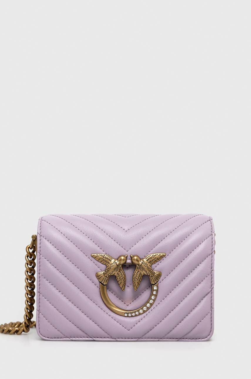 

Кожаная сумочка Pinko цвет фиолетовый