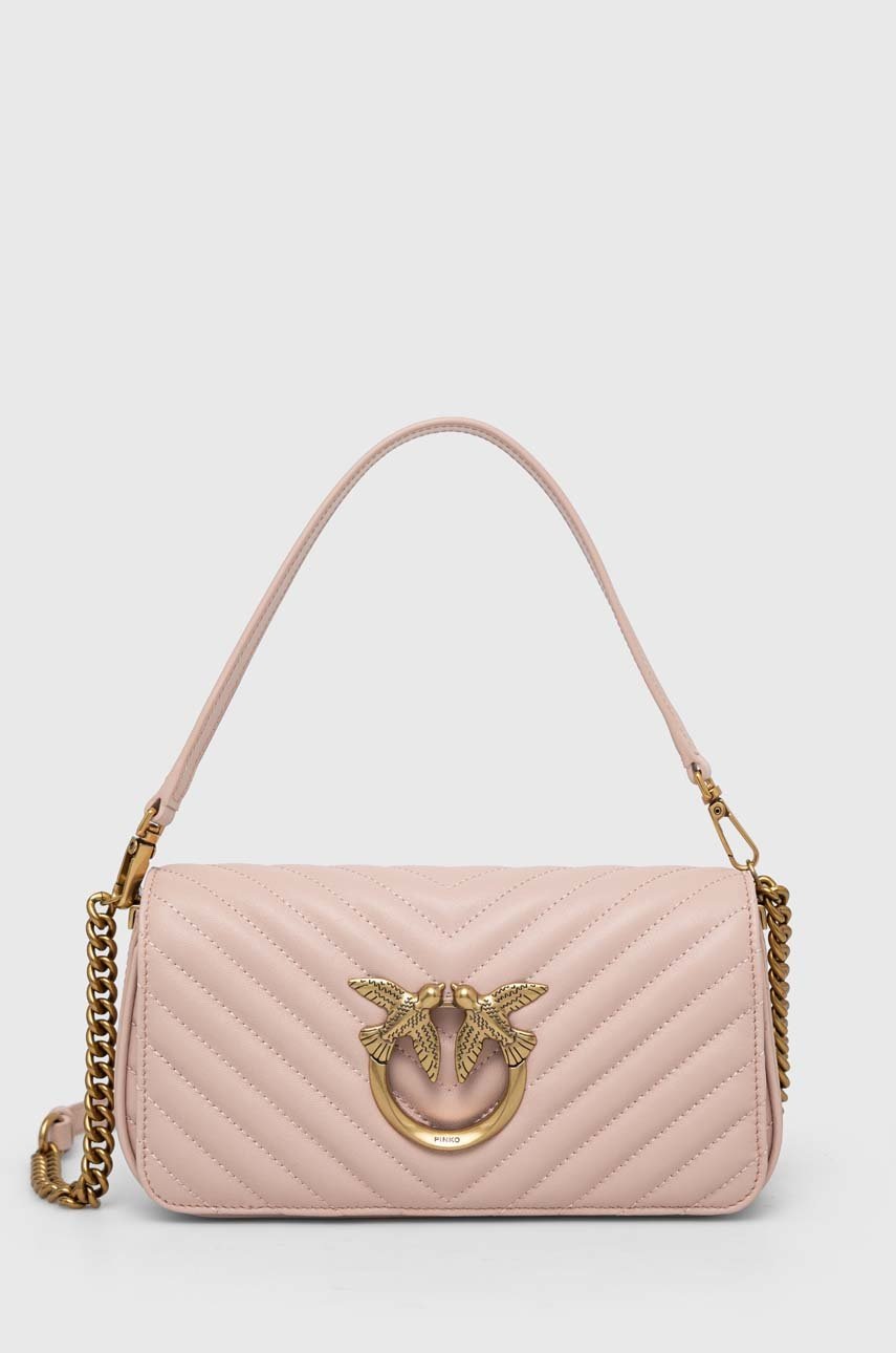 

Кожаная сумочка Pinko цвет розовый