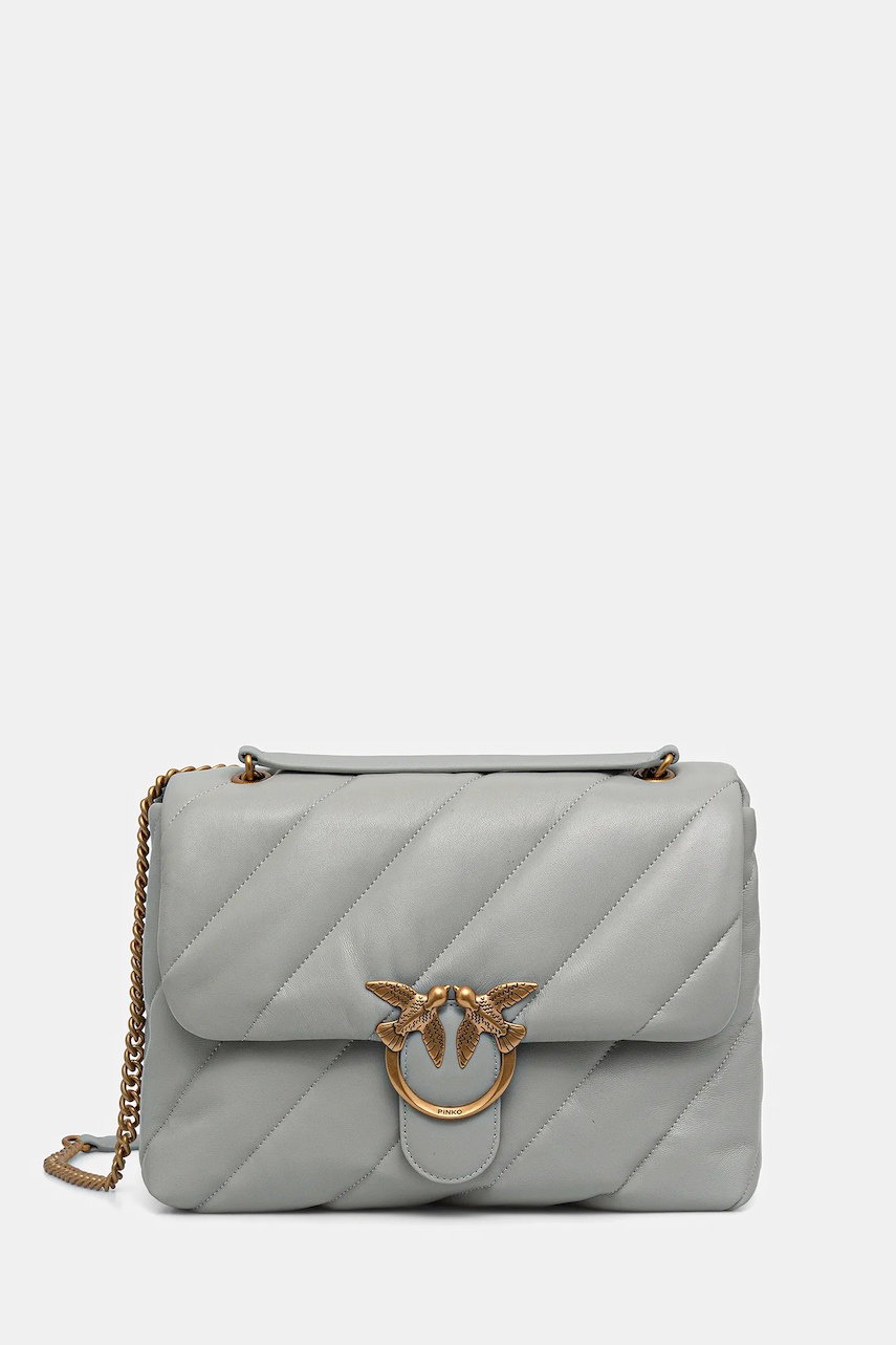 Pinko torebka skórzana kolor szary 100037 A0F2