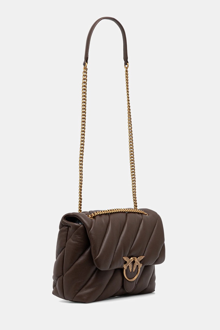 Кожаная сумочка Pinko цвет бежевый 100037 A0F2