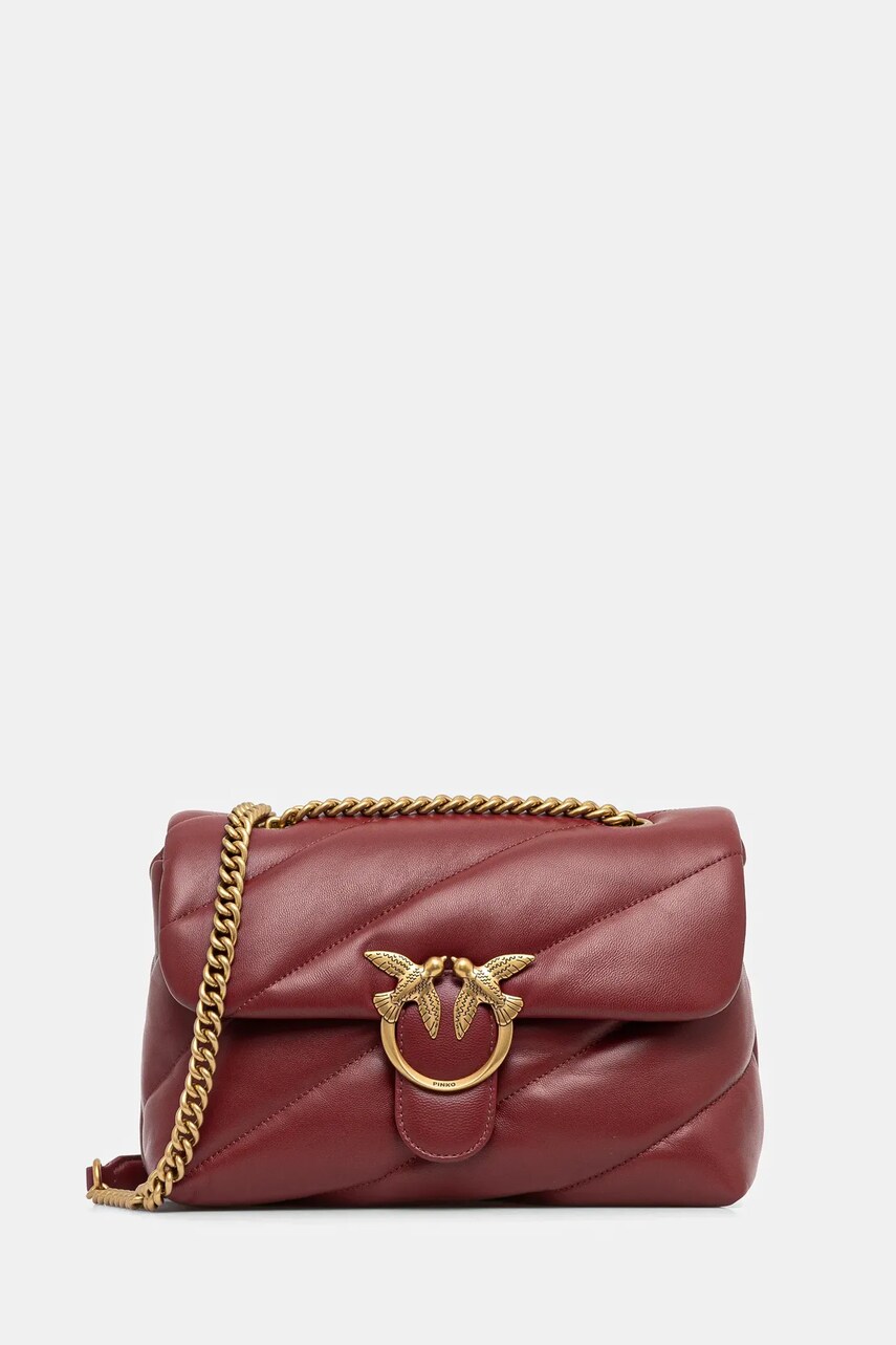 

Кожена чанта Pinko в синьо 100038 A0F2, Бордо