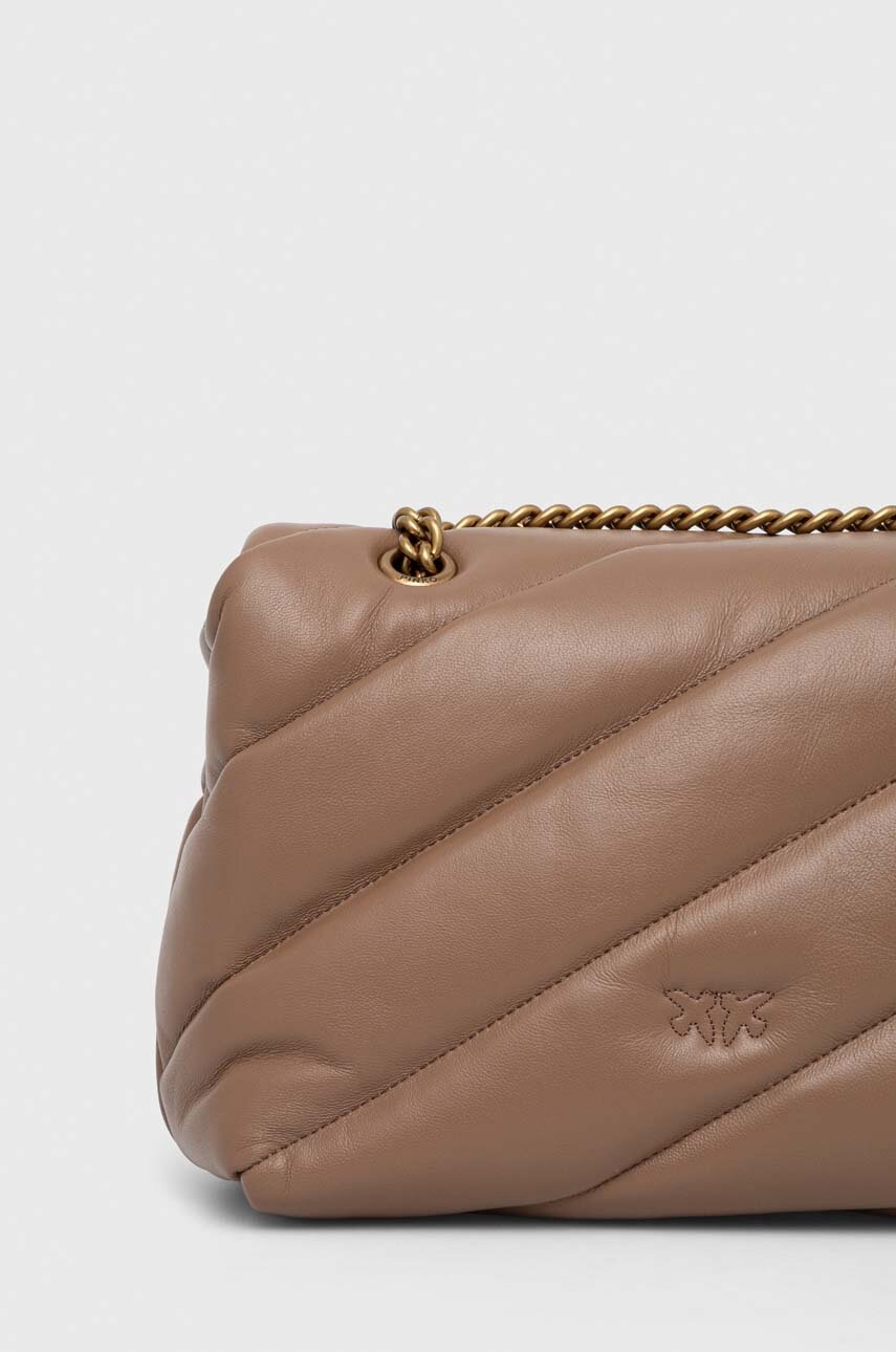 Δερμάτινη τσάντα Pinko χρώμα: καφέ φωτογραφία