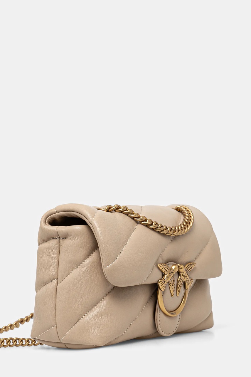 Кожаная сумочка Pinko цвет бежевый 100039 A0F2