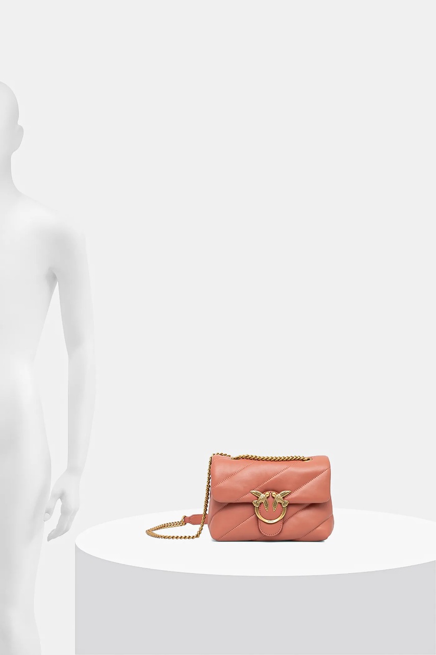 Кожаная сумочка Pinko цвет бежевый 100039 A0F2