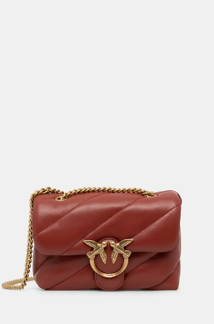 Pinko torebka skórzana kolor czerwony 100039 A0F2