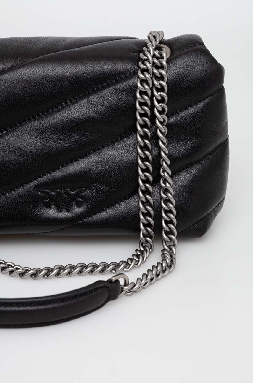 Δερμάτινη τσάντα Pinko χρώμα: μαύρο φωτογραφία