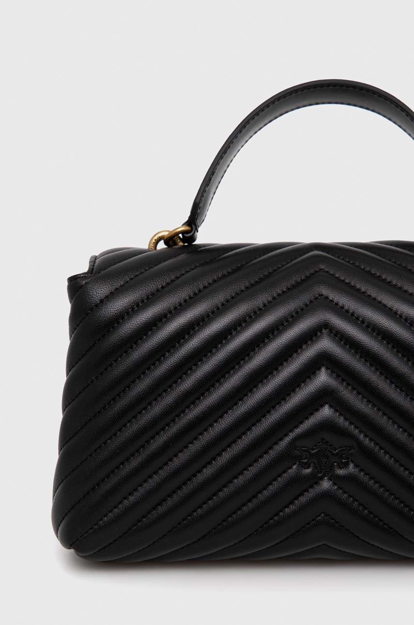 Δερμάτινη τσάντα Pinko χρώμα: μαύρο, 100043 A0GK φωτογραφία