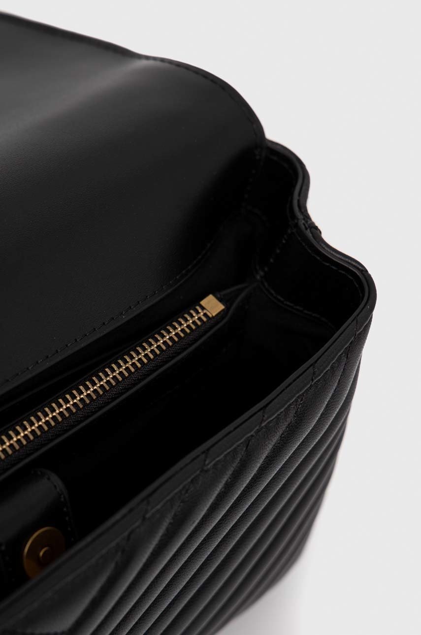 Δερμάτινη τσάντα Pinko χρώμα: μαύρο, 100043 A0GK φωτογραφία