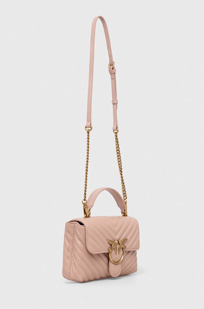 Δερμάτινη τσάντα Pinko χρώμα: ροζ φωτογραφία